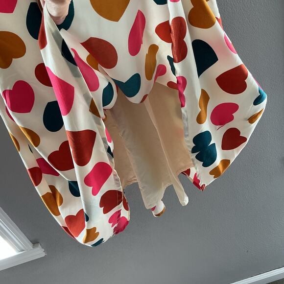 Modcloth Multicolor Pintuck A Line Heart Dress Large Valentine - Picture 4 of 13